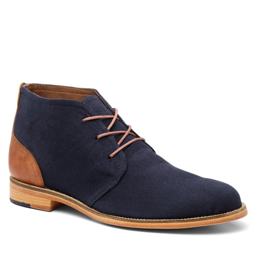 Men Dark Navy Blue Chukka Suede Derby Lace Up Genuine Leather Ankle Boot US 7-16