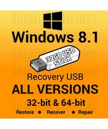 Windows 8.1 All Versions 32 &amp; 64 Bit Recovery Reinstall Boot Restore USB... - $21.99