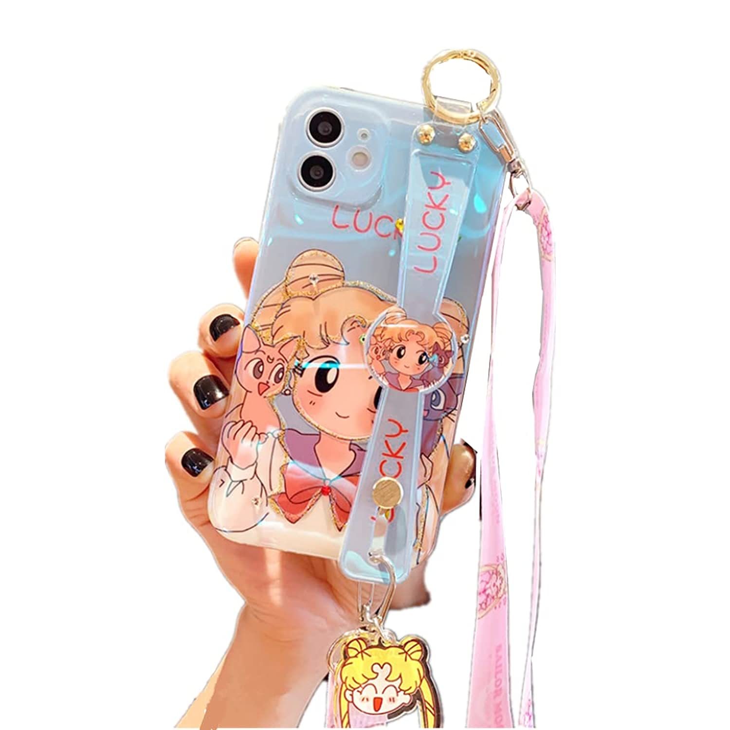 For Iphone 13 Pro Max Case Cover, Cute Japan Anime Sailor Moon Case With Wrist B