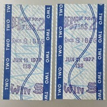 (2) Vintage 1977 Belmont Staked Uncashed $2 Winning Betting Ticket Seatt... - $395.99