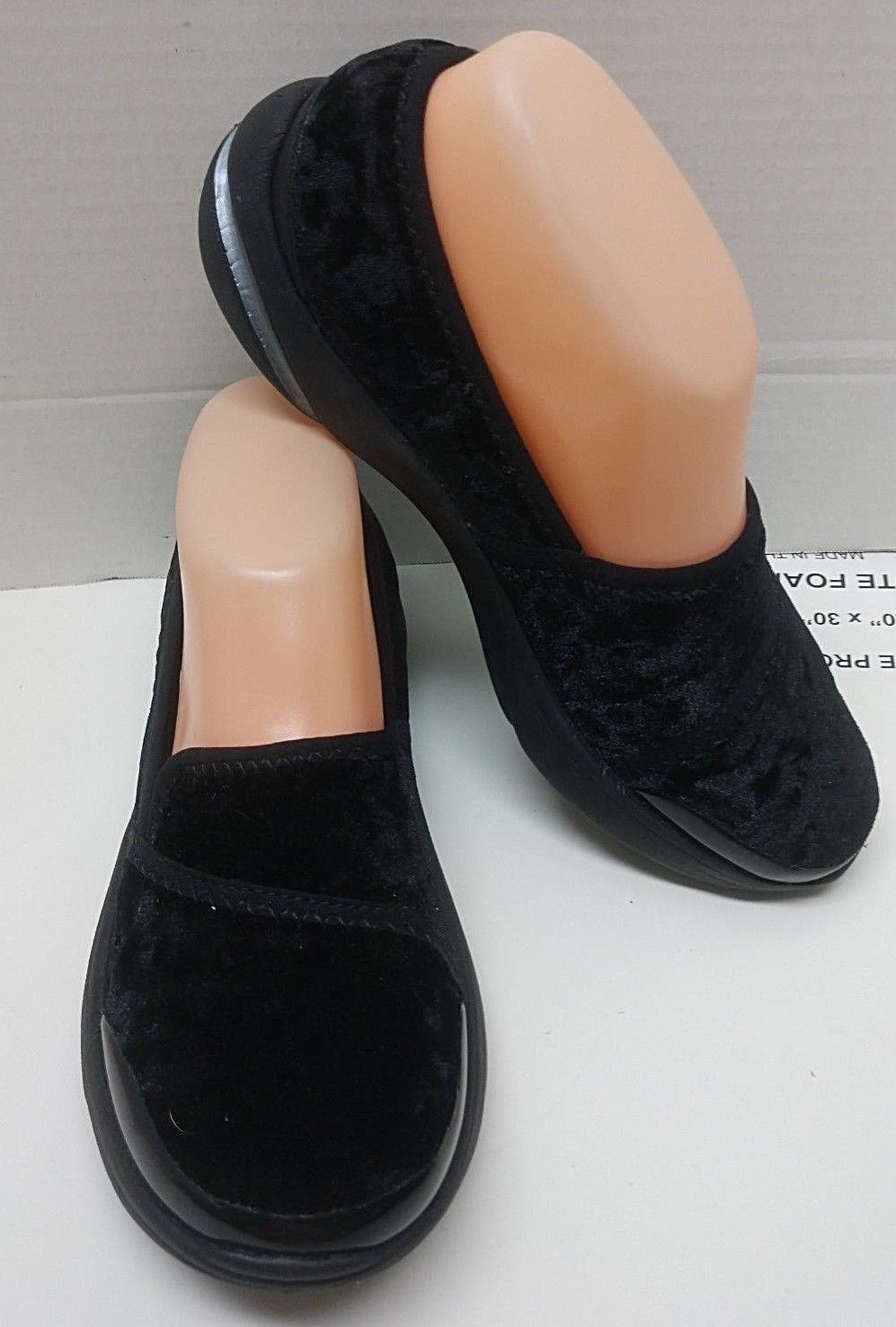 black velvet slip ons