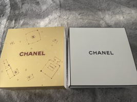 Authentic CHANEL Square Empty Paper Gift Box Container Gold 8.5"x8.5"x3.75" - $29.65