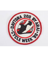 Vintage 1990 DAYTONA 200 BY ARAI CYCLE WEEK SEW ON PATCH 3 1/2&quot; across - $3.46