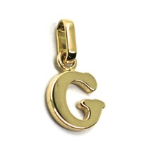 SOLID 18K YELLOW GOLD PENDANT MINI INITIAL LETTER G, 1 CM, 0.4 INCHES image 1