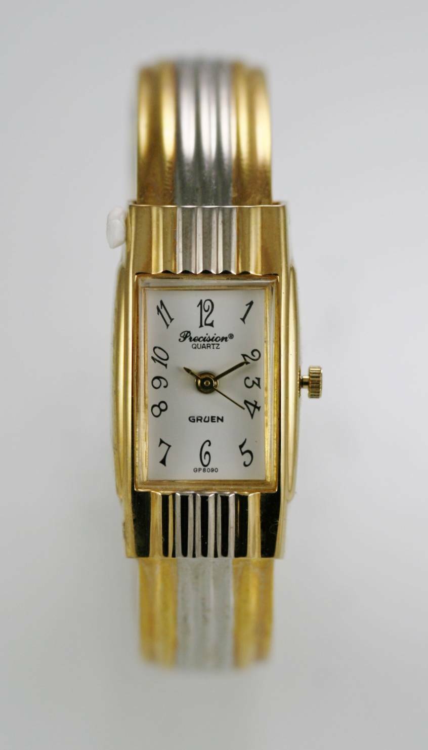 Gruen Montre Cadran Blanc pour les Femmes Acier Inoxydable or Argent ...