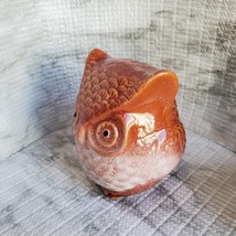 Ceramic Owl Figurine, Orange Rust color, Decorative Accent, Fall Decor, bird image 2
