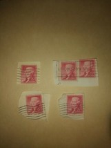 Lot #2 5 Jefferson 1954 2 Cent Cancelled Postage Stamps Red USPS Vintage VTG... - $19.79