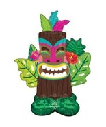 Tiki Statue Hawaiian Luau Airloonz Mylar Foil 53&quot; H Standing Balloon Scu... - $16.00