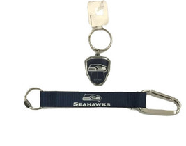 Set Of 2 Keychains NFL Seattle Seahawks Keychain &amp; Clip Officially Licen... - $9.80