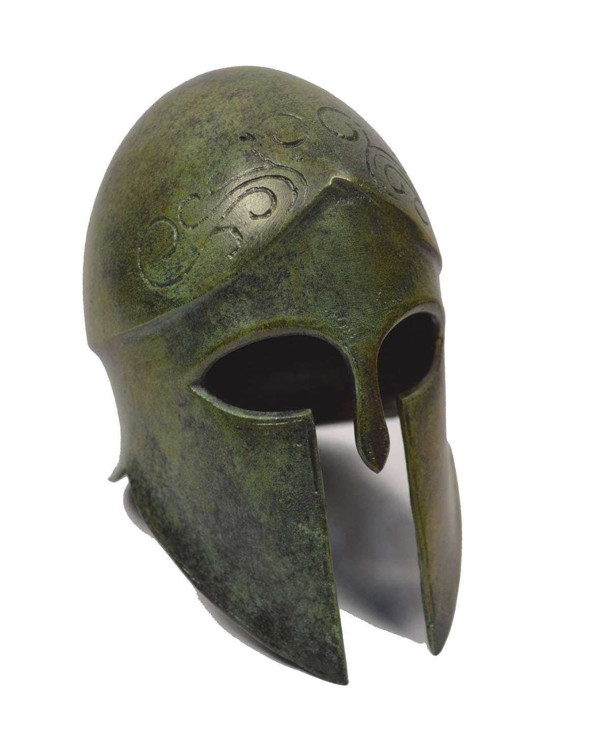 Bronze Helmet with carvings ancient Greek small reproduction artifact ...