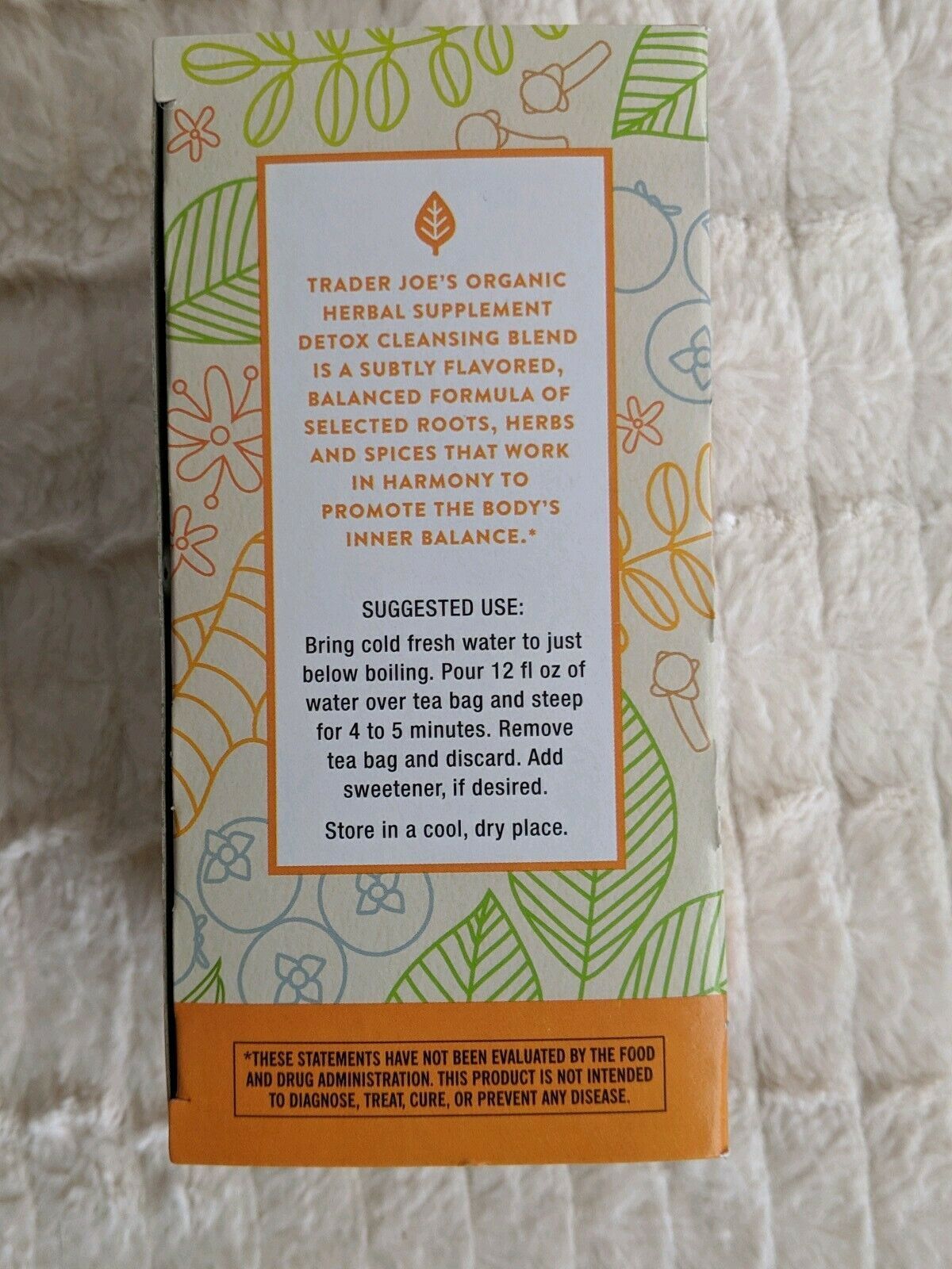 Trader Joe's Detox Cleansing Blend Organic Herbal Supplement Tea
