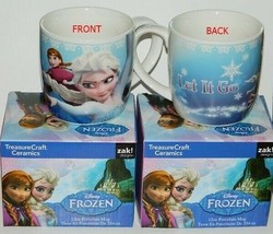 Walt Disney Frozen Movie Anna and Elsa 12 oz Ceramic Stubby Mug, NEW UNUSED - $6.87
