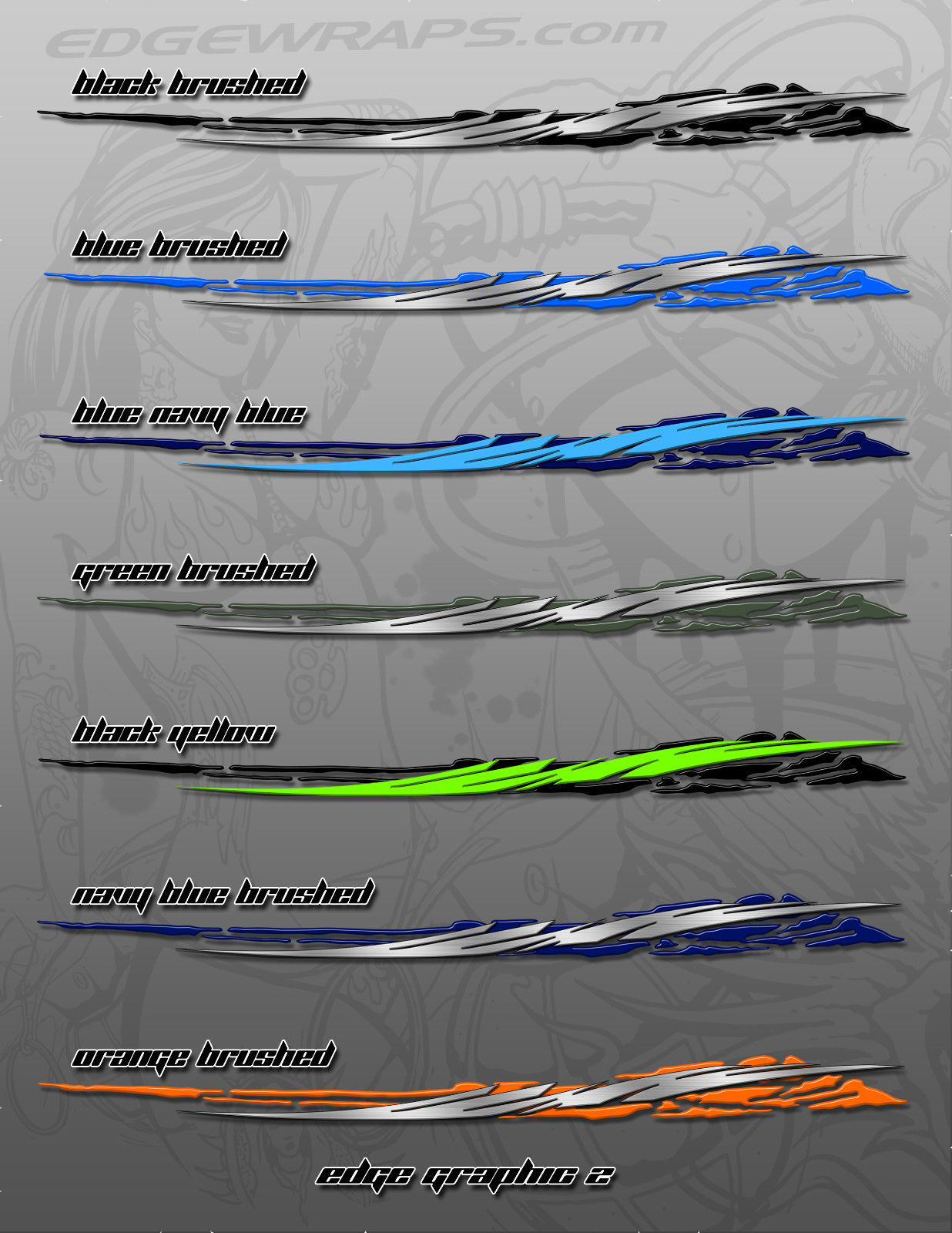 Image of RACE CAR TRUCK TRAILER BOAT GRAPHIC WRAP EG2 - 4 SIZES MANY COLORS AVAILABLE