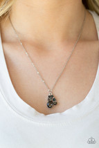 Paparazzi Jewelry Necklace Time To Be Timeless Silver Smoky Rhinestones Pendant - $4.50