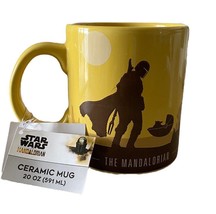 Star Wars The Mandalorian Licensed Ceramic 20 oz Yellow w/ silhouette Co... - $12.95