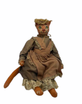 Vintage Michael Berger Figure Figurine Art Sculpture Orange Cat Doll 21” image 3