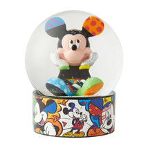 Disney Britto Mickey Mouse Water Ball Globe 5.12" High Glitter Round Resin Glass image 1