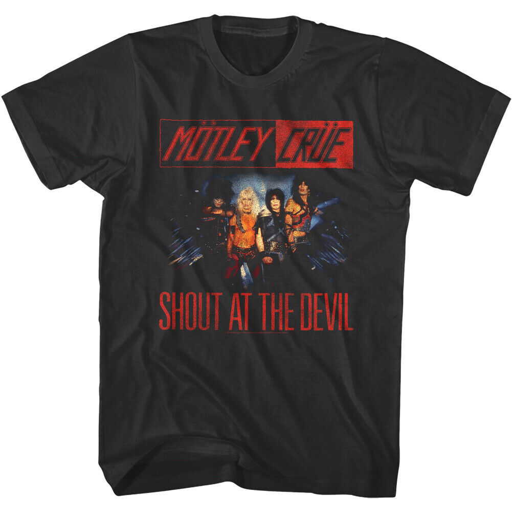 Motley Crue Shout at The Devil Men's T Shirt Vintage Rock Album Concert Merch