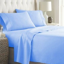 Hotel Bedding 1000 TC OR 1200 TC 100% Cotton Sky Blue Solid Select Item - $19.95+
