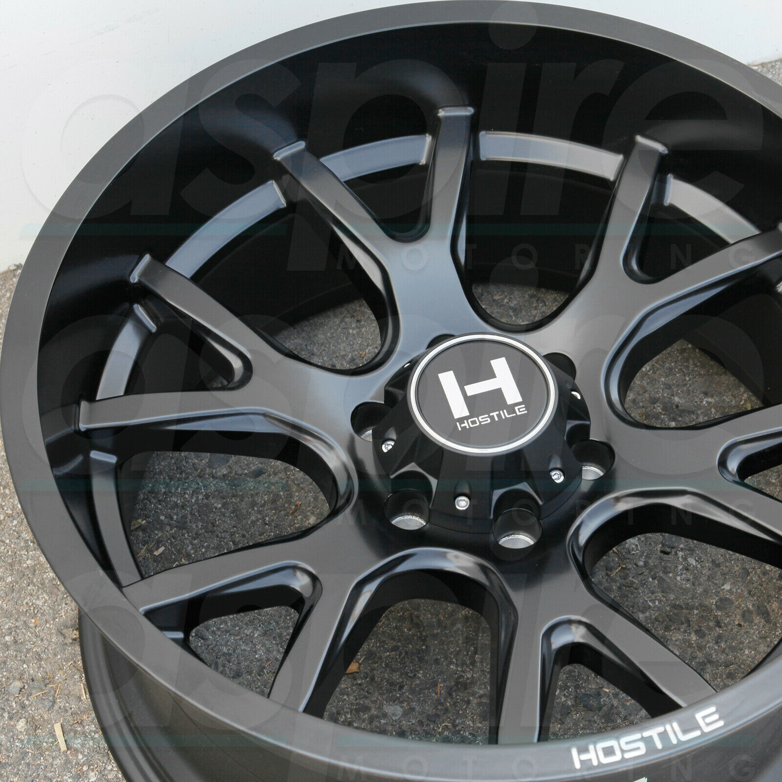 One 20x10 Hostile H113 Rage 6x135 -19 Full Black Wheels Rims - Wheels