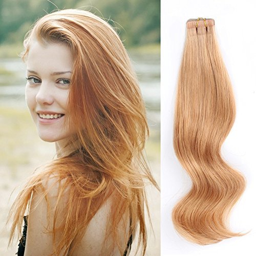 Amazingbeauty Semi-permanent Real Remi/Remy Human Hair on Tape in ...