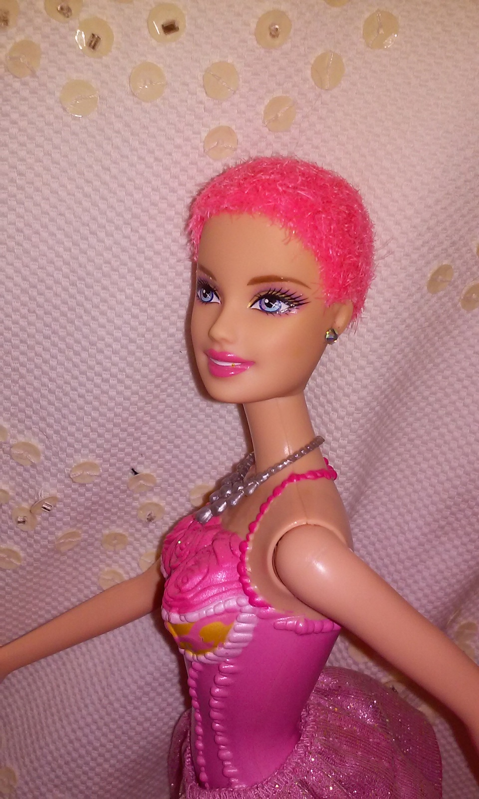 SALE Barbie Doll Pink Flocked Hair Ballerina Ooak TV Mov