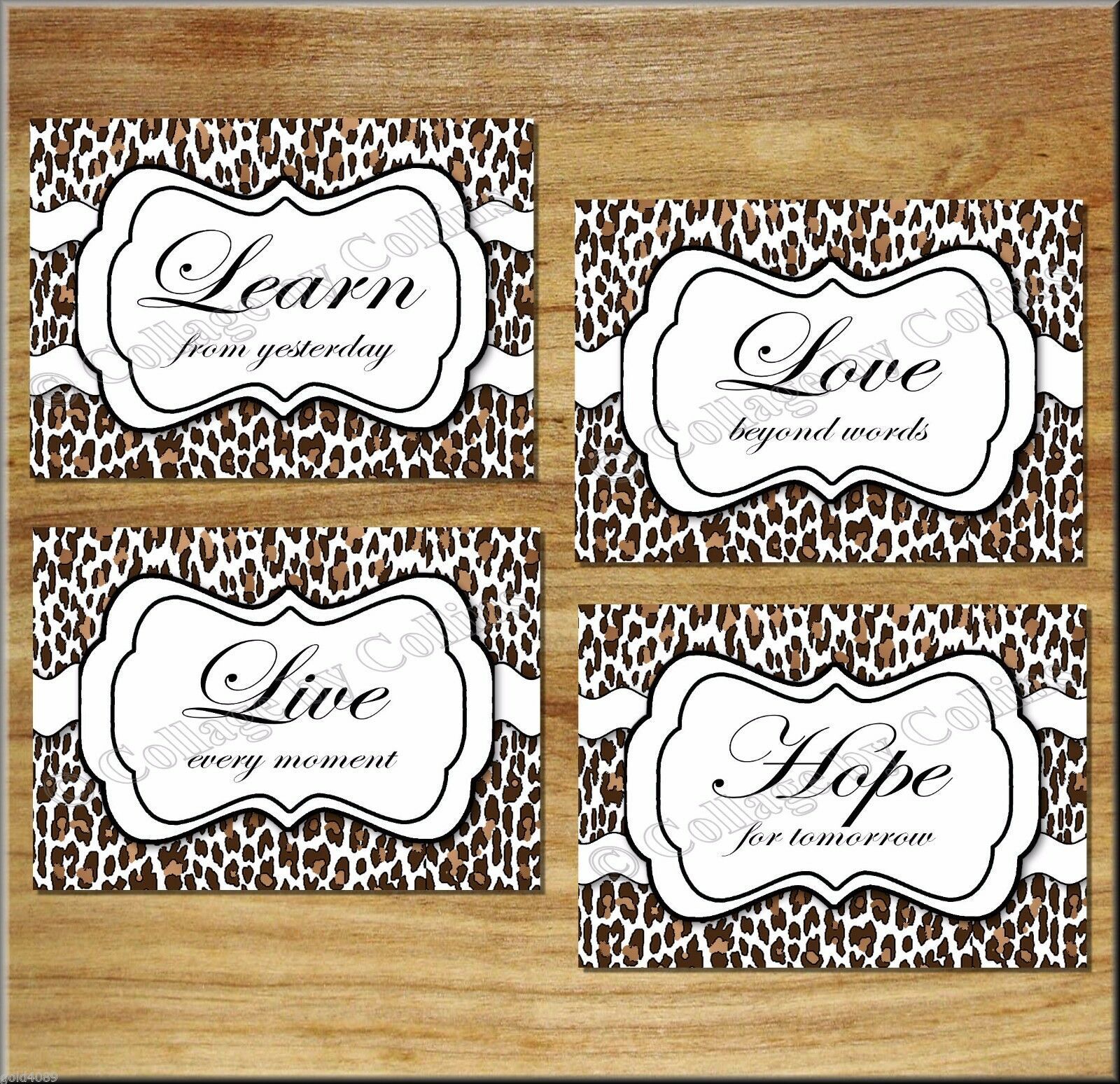 Leopard Wall Art Picture Print Inspirational Quote Love Laugh Live Dream Believe