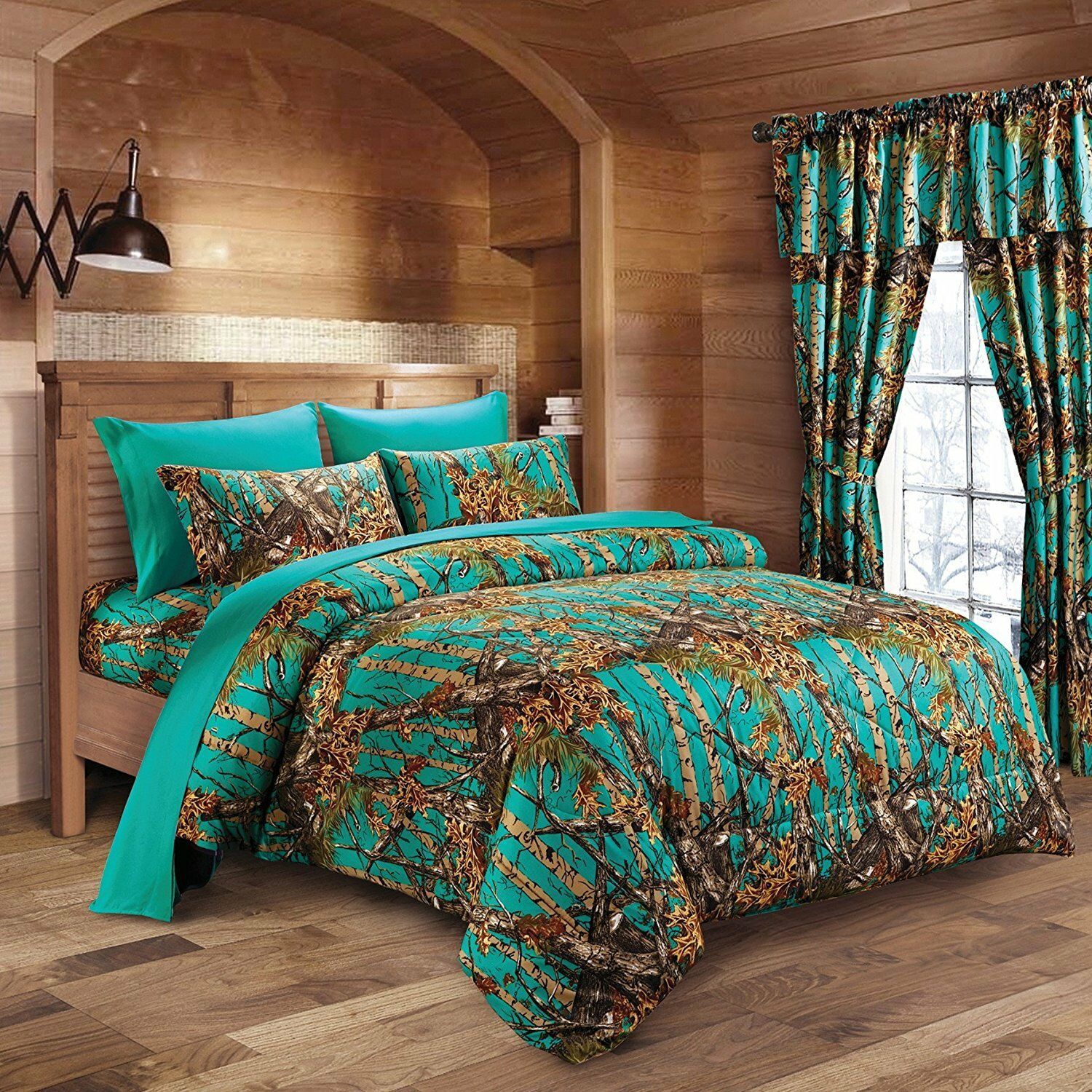 FULL TEAL CAMO COMFORTER!! 1 PC MICROFIBER CAMOUFLAGE BLANKET BEDDING