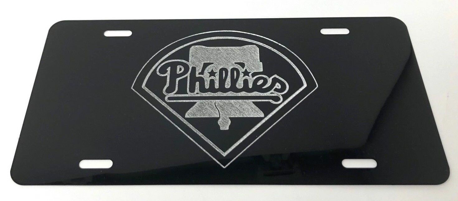 Philadelphia Phillies LOGO Car Tag Diamond Etched on Aluminum License Plate