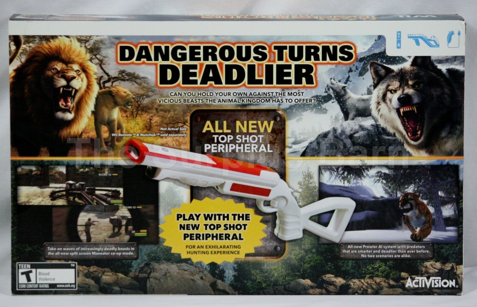 NEW Cabela's Dangerous Hunts 2013 Wii Bundle Game & Gun Top Shot