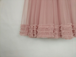 Pink Long Layered Tulle Ruffle Skirt Pink Bridesmaid Tulle Skirt Plus Size image 8