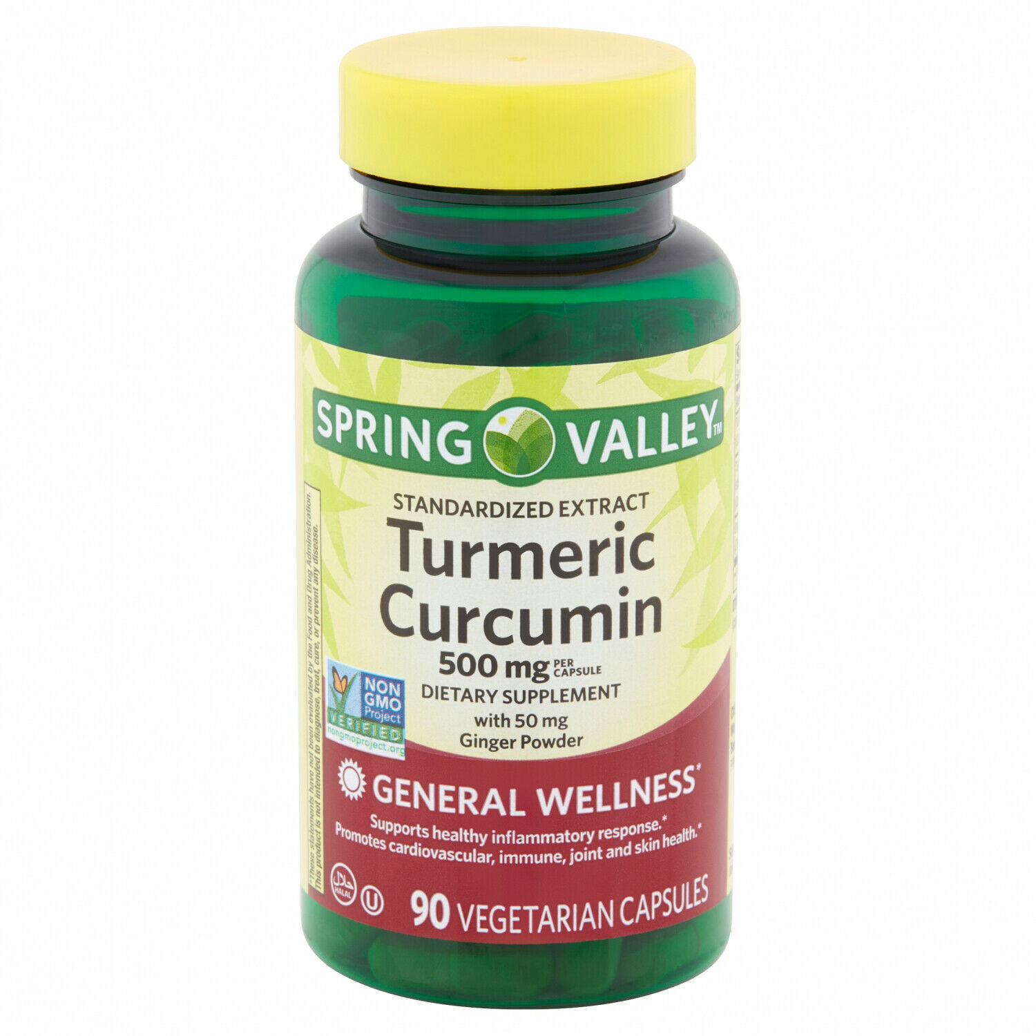 Spring Valley Turmeric Curcumin Vegetarian Capsules, 500 Mg, 90 Count