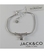 925 RHODIUM SILVER JACK&amp;CO BRACELET WITH SHINY STAR STARLET MADE IN ITAL... - $53.90