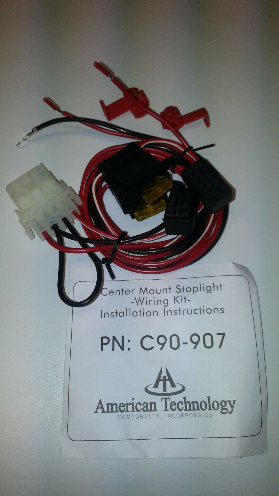 Truck cap wiring harness for third brake light and 12 volt dome light