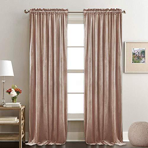 RYB HOME Velvet Winter Curtains Thermal Insulated Drapes Sound