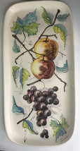 Fruit Porcelain hand-painted glazed platter tray dish peach Blueberry Wa... - $19.75