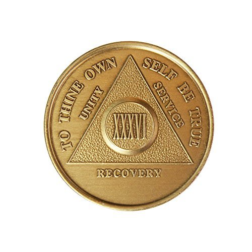 36 Year Bronze AA (Alcoholics Anonymous) - Sober / Sobriety / Birthday / Anniver