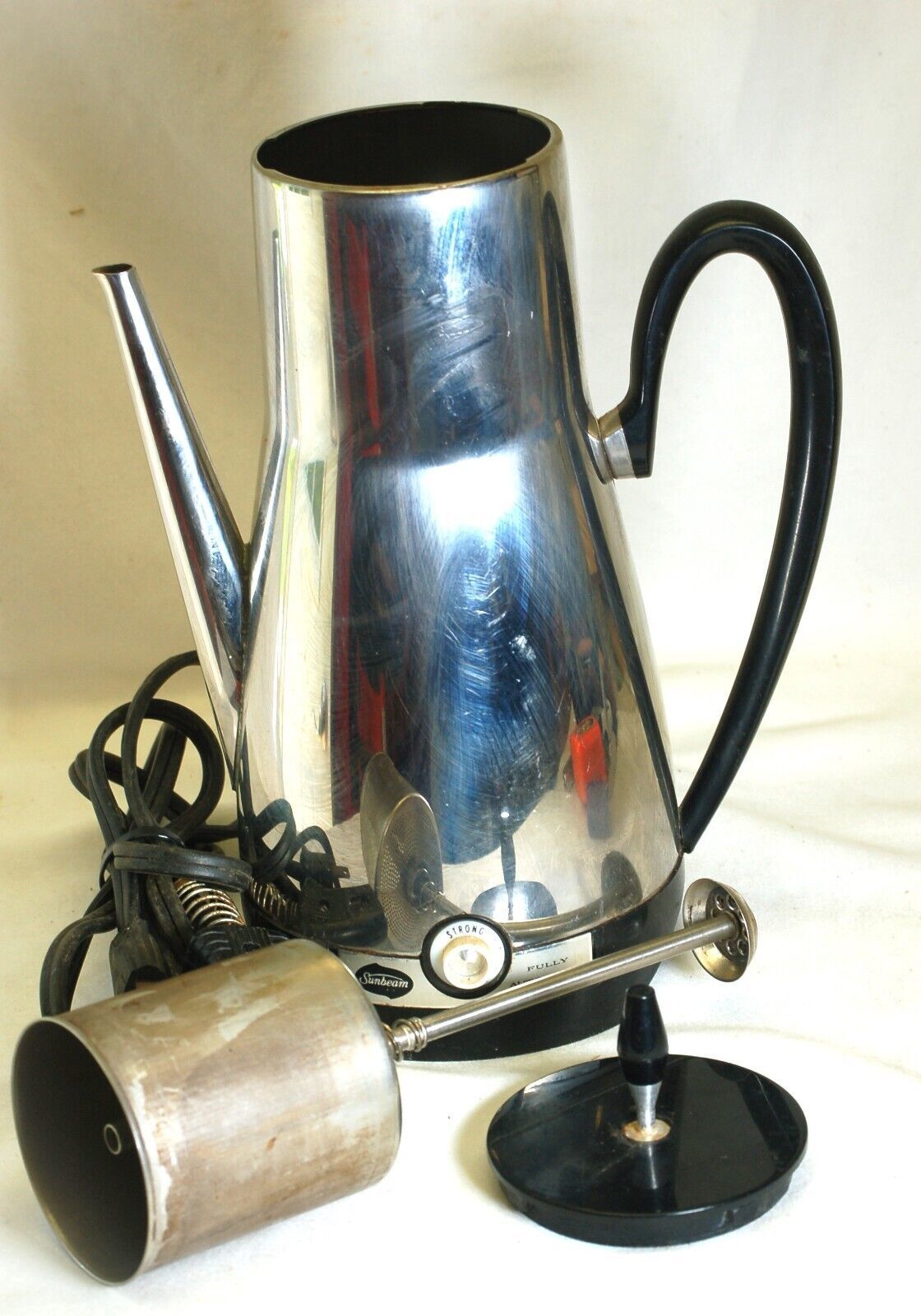 Sunbeam Coffee Pot Percolator Chrome 8Cup Vintage 1950's Model AP 74