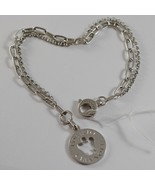ROBERTO GIANNOTTI 925 SILVER BRACELET ANGEL DISC DOUBLE CHAIN MADE IN ITALY - $93.10