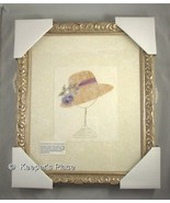 Framed Victorian Floral Ladies Hat On Stand Wall Decor Handmade Brand New - $13.00