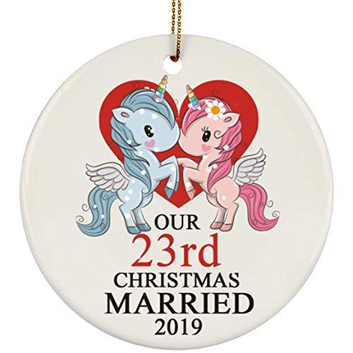 Our 23rd Wedding Anniversary Ornament With Ribbon