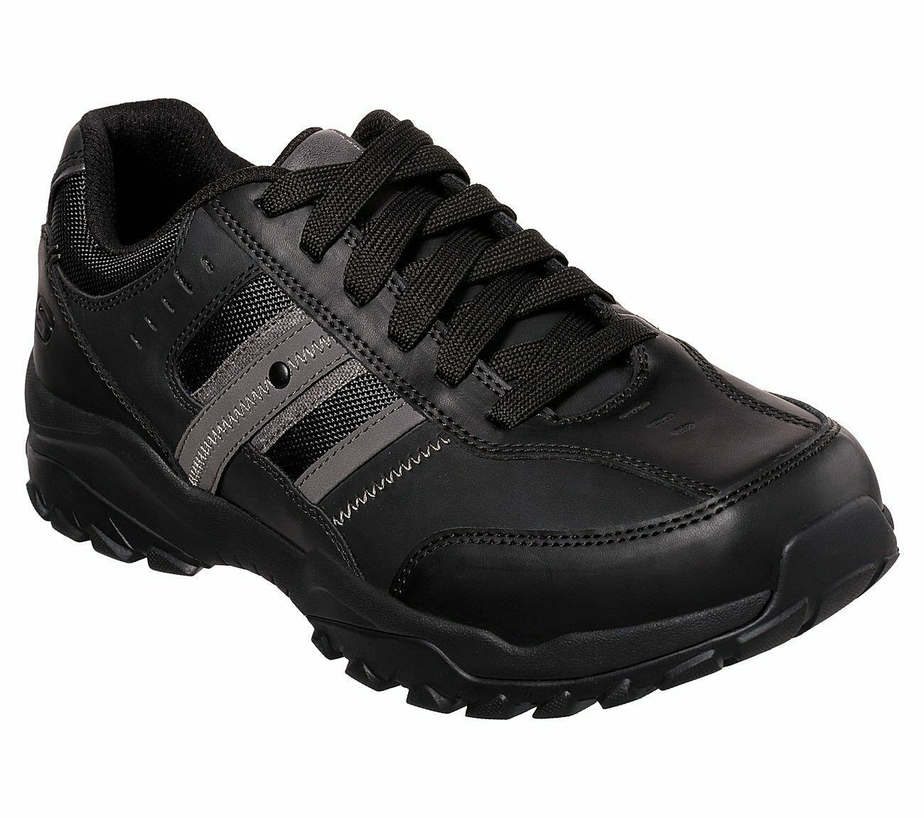 Skechers Black Extra Wide Fit shoes Men Memory Foam Sporty Casual ...