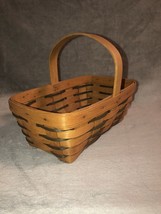 1994 Vintage Longaberger Heartland Small Chore Handled Basket w/ Green Trim - $18.99