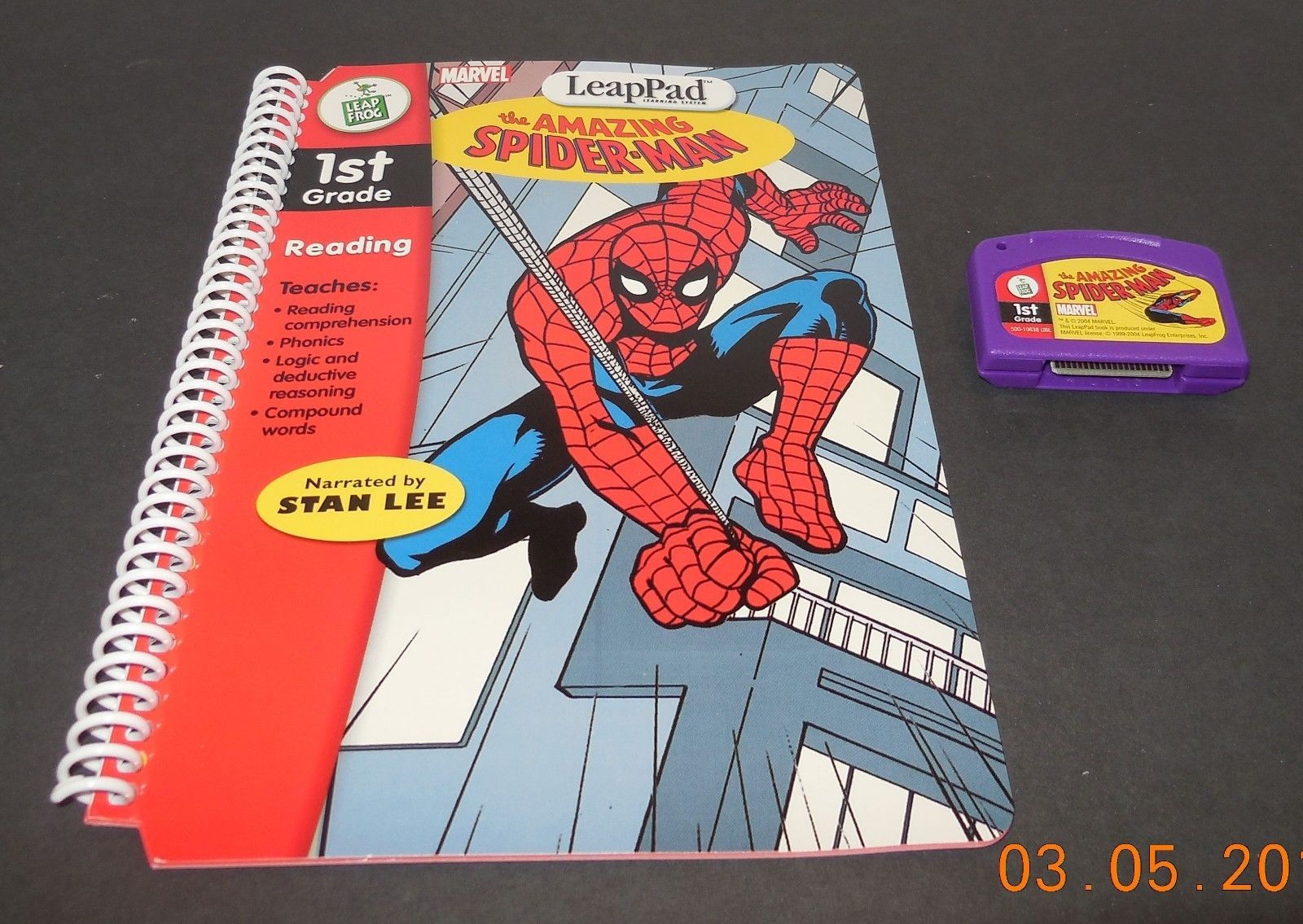 Leap Frog LeapPad The Amazing Spider man 1st Grade Book Cartridge Stan ...