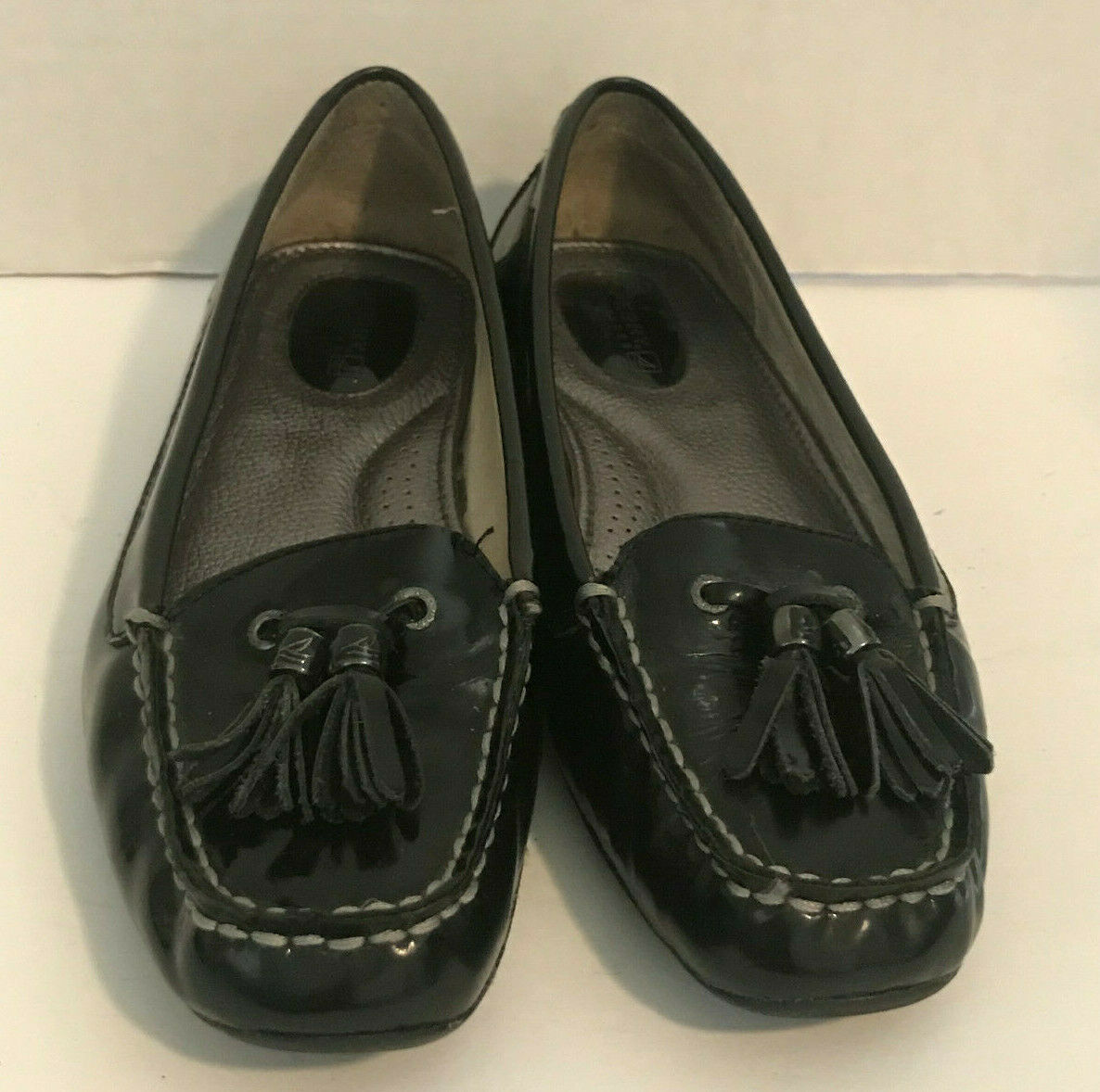 Sperry Top Sider Black Patent Leather Womens Size 7.5M Loafer Style ...