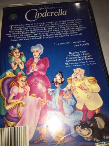 Walt Disney black diamond classics Cinderella vhs 410 rare - VHS Tapes