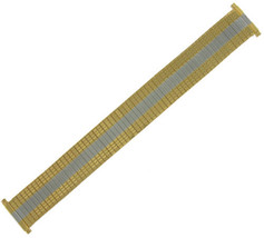 Hirsch 17-22mm Flatline Two Tone Gold Tone Expansion Watch Band Vintage - $16.55