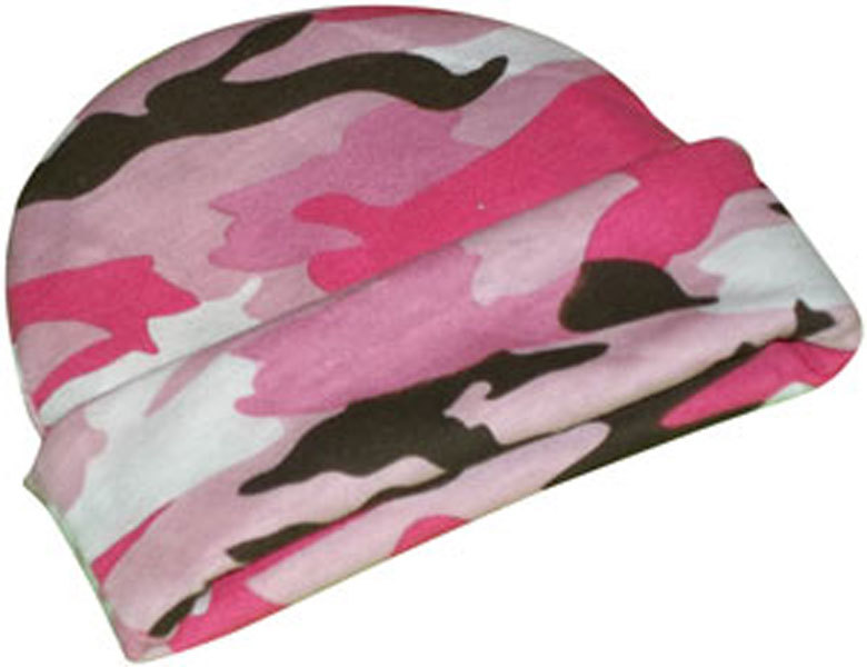 Preemie & Newborn Baby Girl's Pink Camouflage Hat Hats