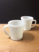 Set of 2 White D-Handle Fire King Mugs