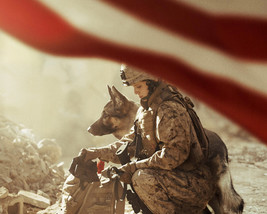Megan Leavey Kate Mara with dog and American Flag 16x20 Canvas Giclee - $69.99